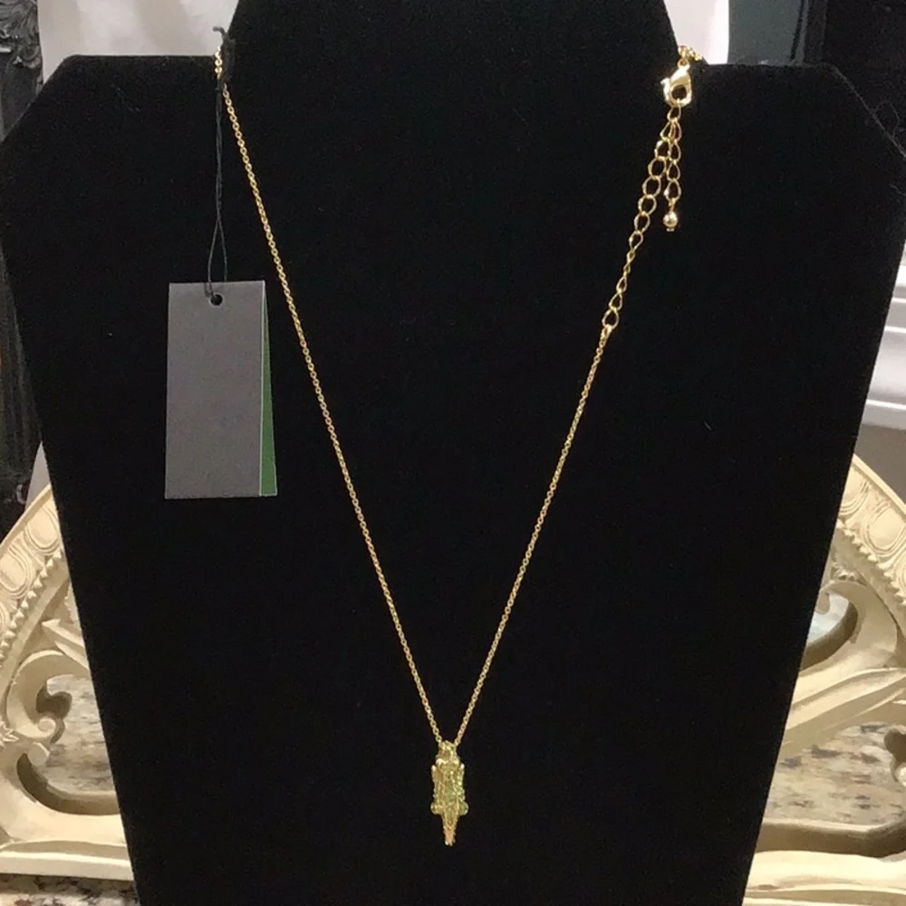 Kate Spade Swamped Necklace Alligator Gator Pendant